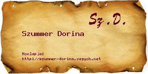 Szummer Dorina névjegykártya